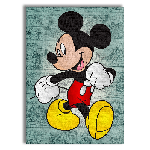 MICKEY MOUSE - Quadro stampato su Canvas e montato su telaio in legno 70x100 cm