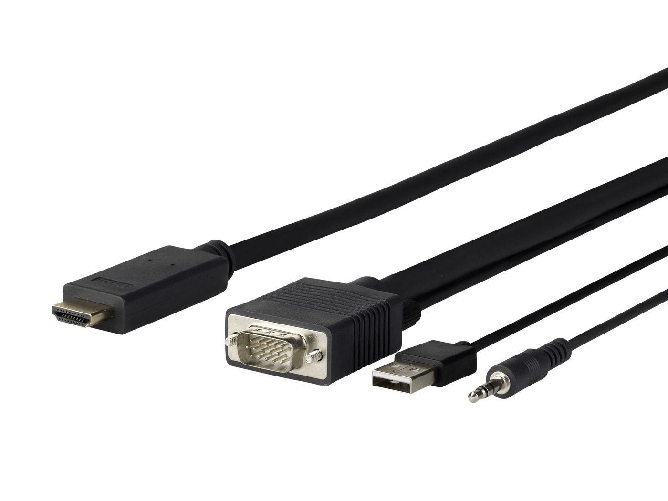 Vivolink PROVGAHDMI3 cavo e adattatore video 3 m HDMI VGA [D-Sub] + 3.5mm + USB Type-A Nero (PRO VGA + AUDIO TO HDMI - . Vivolink PROVGAHDMI3 cavo e a