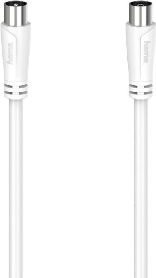 Hama Anschluss-/Verbindungskabel, a) von 1x Koaxstecker, b) auf 1x Koaxkupplung, 3 Meter, doppelt ge (00205046) Hama 00205046 cavo coassiale 3 m Bianc