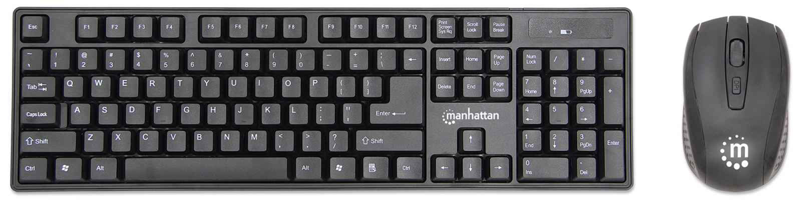 Manhattan 179492 tastiera Mouse incluso RF Wireless QWERTY Tedesco Nero (Keyboard Mouse Included Rf - Wireless Qwerty Ge Manhattan 179492 tastiera Mou