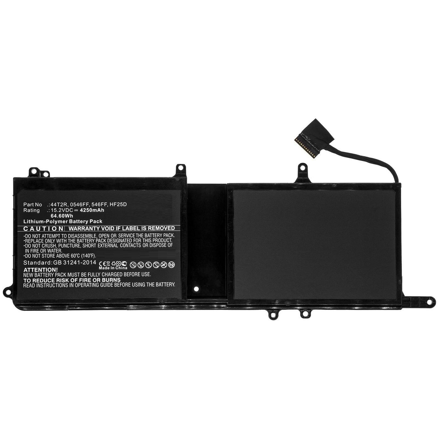 CoreParts MBXDE-BA0193 ricambio per laptop Batteria (Laptop Battery for Dell - 64.60Wh Li-Pol 15.2V 4250mAh - Black 64.6 CoreParts MBXDE-BA0193 ricamb