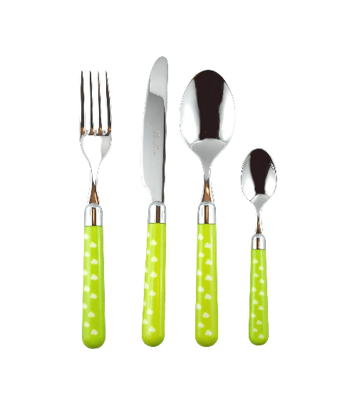 Posate Acciaio Inox 18/10 Manico Colorato - Naif Cuore - Rivadossi