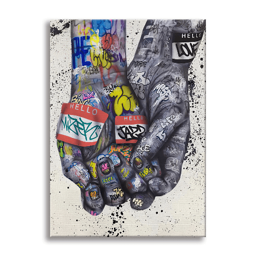 MuralHands - Quadro Canvas Contemporaneo su telaio in legno 100x140 cm