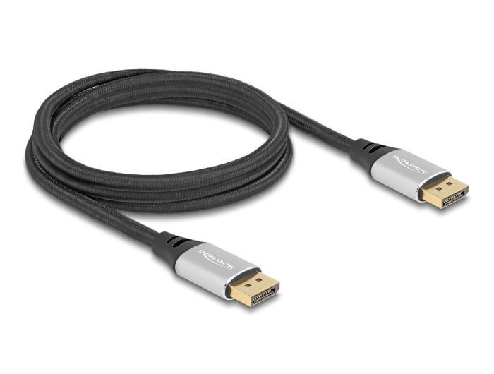 DeLOCK Cavo DisplayPort 16K 60 Hz 2 m argento metallo