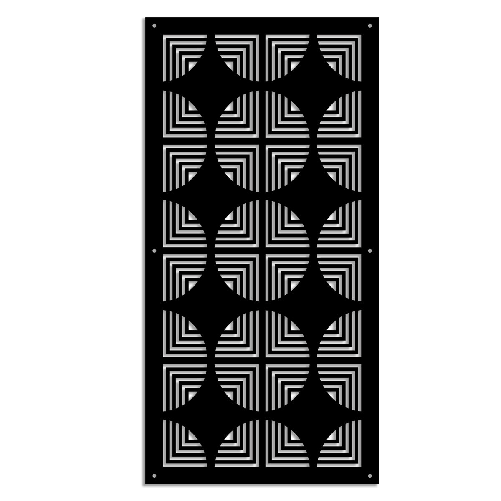 VINTAGERADIO - Pannello in PVC traforato - Parasole nero / 47x94 cm