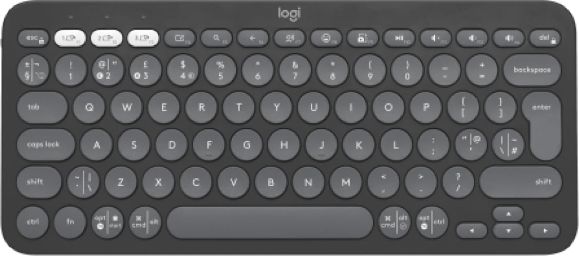 Logitech Pebble Keys 2 K380s tastiera Universale RF senza fili + Bluetooth QWERTY Inglese UK Grafite