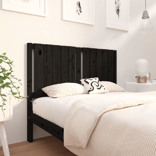 VidaXL Testiera per Letto Nera 125,5x4x100cm in Legno Massello di Pino VidaXL 818864 testiera e pedana Nero