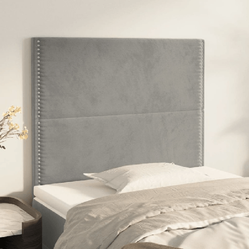 VidaXL Testiere 2 pz Grigio Chiaro 100x5x78/88 cm in Velluto VidaXL 3116234 testiera e pedana Grigio chiaro