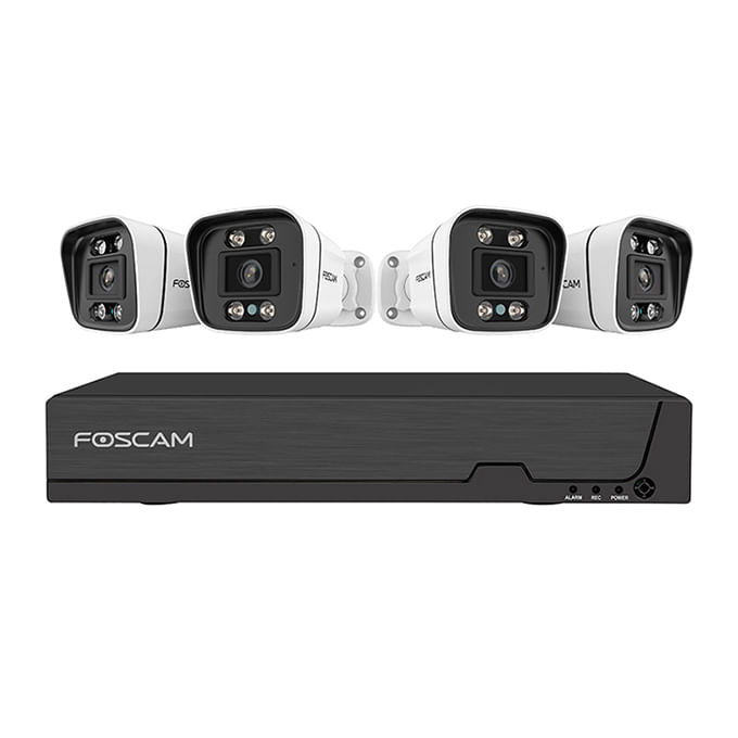 FOSCAM FNA108E-B4-2T Telecamera di sicurezza set 4 telecamere con registratore Bianco Foscam FNA108E-B4-2T kit di videosorveglianza Cablato 8 canali