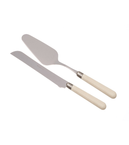 Cortina Set 2 Pezzi Pala e Coltello Torta - Manico Effetto Legno