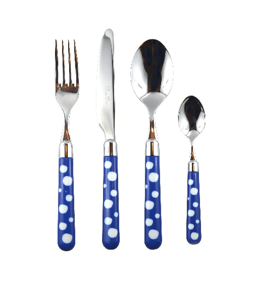 Posate Acciaio Manico Colorato - Naif Neve Pois - Rivadossi Sandro