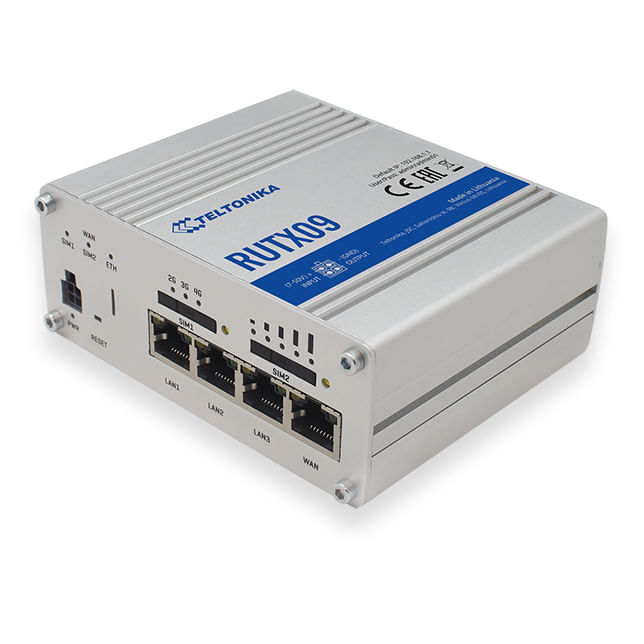 TELTONIKA RUTX09 NEXT GENERATION LTE CAT6 INDUSTRIAL CELLULAR ROUTER 4X GBIT 300MBPS DOWNLOAD 50MBPS UPLINK Teltonika RUTX09 router cablato Alluminio