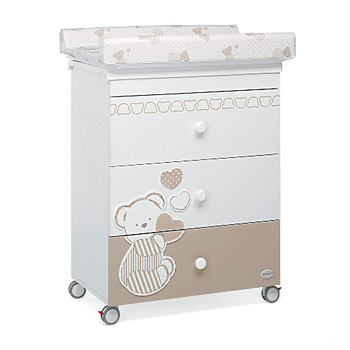 Foppapedretti Bagnetto Fasciatoio Dolcecuore, Legno, Made in Italy, 3 Cassetti, Piano Fasciatoio Ribaltabile Foppapedretti Sweetfamily fasciatoio Legn