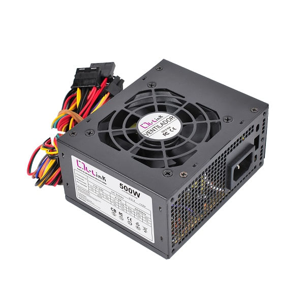 LLink L-Link LL-PS-MICRO-500-CAB Alimentatore Micro ATX 500 W CE PIV L-Link LL-PS-MICRO500-CAB alimentatore per computer 500 W 20+4 pin ATX ATX Nero