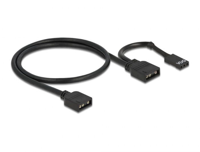 DeLOCK Cavo di collegamento RGB a 3 pin per illuminazione a LED 5 V RGB / ARGB con 2 x 3 pin femmina da 50 cm