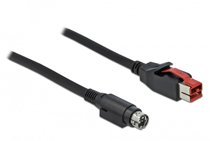 Delock - Cavo USB alimentato - USB PlusPower (24 V) (M) a Strom Mini -din (M) 20m - Nero (85946) DeLOCK Cavo PoweredUSB maschio 24 V > Mini-DIN a 3 pi