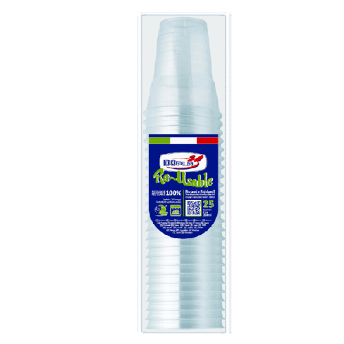 Dopla Re-Usable Bicchiere Diamant 250cc 25 Pezzi