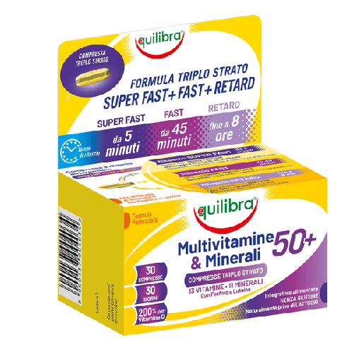 Integrator MultivitamineMinerali 50+ Compresse TriploStrato 30x1,4gr Equilibra