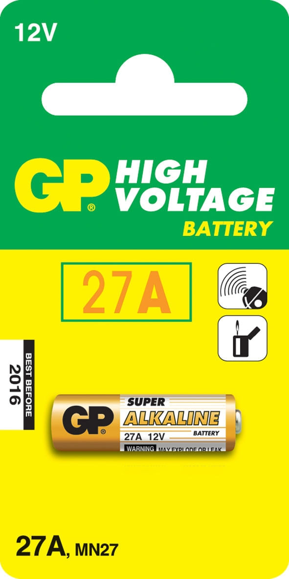 V-TAC GP Batteries Super Alkaline GP 27A-C1 Batteria monouso Alcalino (GP 27AF-C1 battery - 1 Pack) GP Batteries High Voltage 27A Batteria monouso Alc