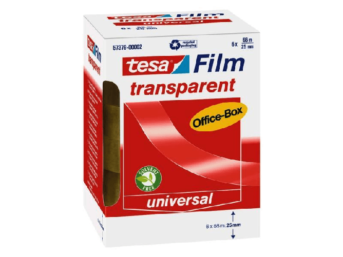 Tesa Pellicola Tesa trasparente per dispenser da tavolo (6 pz. 66m x 25mm) (57379) TESA 57379 66 m Trasparente 6 pz