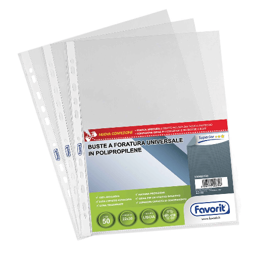 Favorit 100460120 foglio di protezione 220 x 300 mm Polipropilene (PP) 50 pz