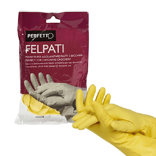 PERFETTO Blister 2 guanti in lattice felpati Taglia grande L/8