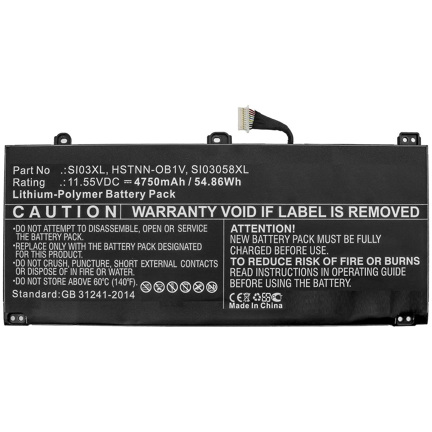 CoreParts MBXHP-BA0273 ricambio per laptop Batteria (Laptop Battery for HP 54.86Wh - Li-Polymer 11.55V 4750mAh for - HP CoreParts MBXHP-BA0273 ricambi