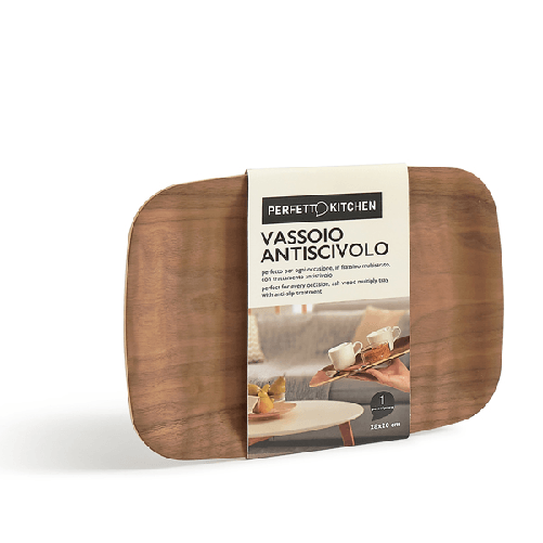 PERFETTO Vassoio antiscivolo in legno frassino 28x20cm