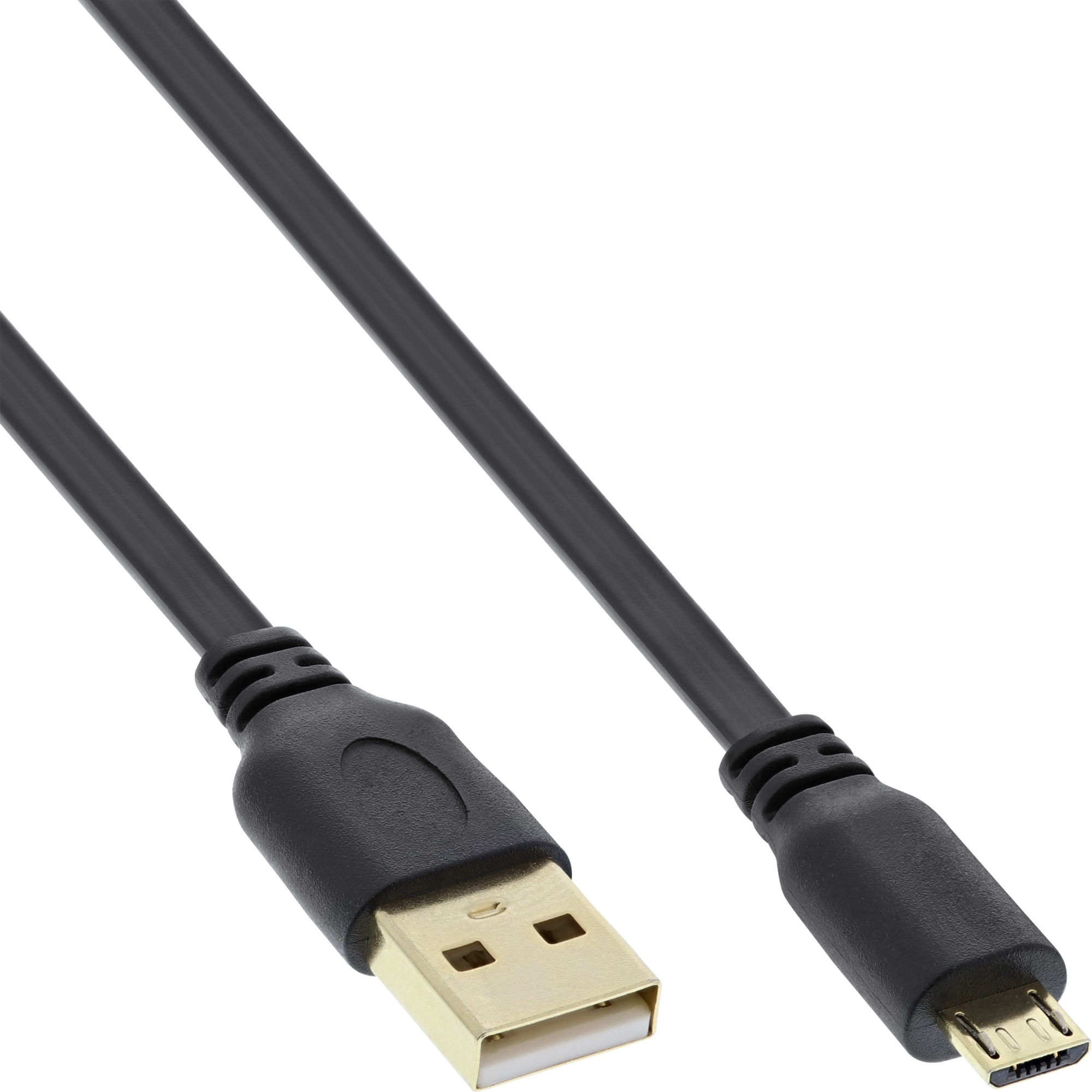 InLine Cavo USB 2.0 Micro, A maschio / Micro B maschio, Piatto, dorato, 0,3m