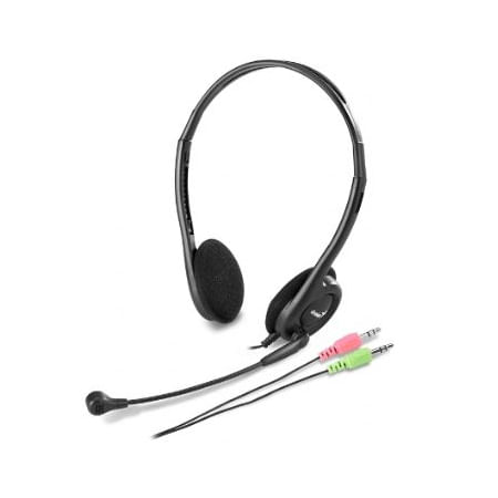 Genius HS-200C Auricolare Cablato A Padiglione Ufficio Nero (Genius HS-200C Headset with Mic, 2x 3.5mm Connection, Plug Genius Computer Technology HS-