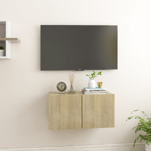 VidaXL Mobile Porta TV Sospeso Rovere Sonoma 60x30x30 cm VidaXL 804517 supporto TV e sistema audio