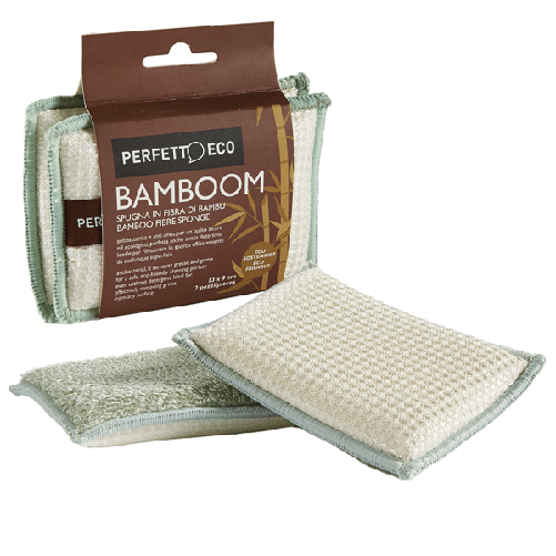 PERFETTO Confezione 2 spugne Bamboom in colori assortiti Perfetto