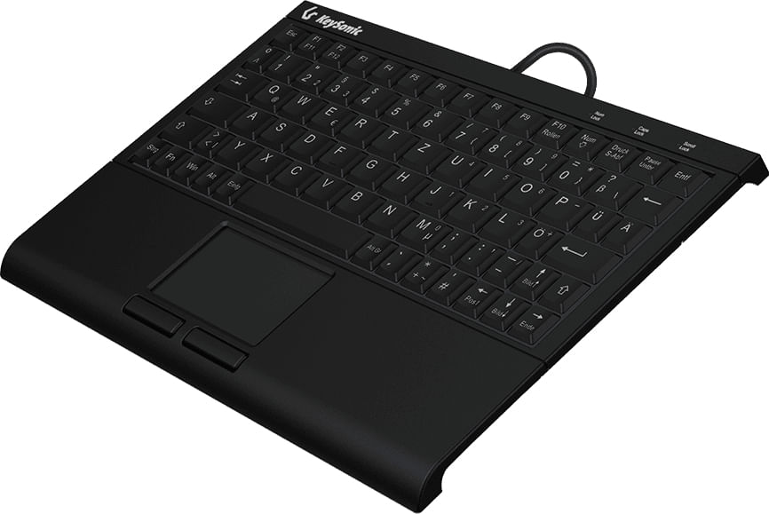 Keysonic Tastiera KEYSONIC Super-Mini QWERTZ, ABS, USB, touchpad integrato KeySonic KSK-3211ELU (DE) tastiera Casa USB QWERTZ Tedesco Nero