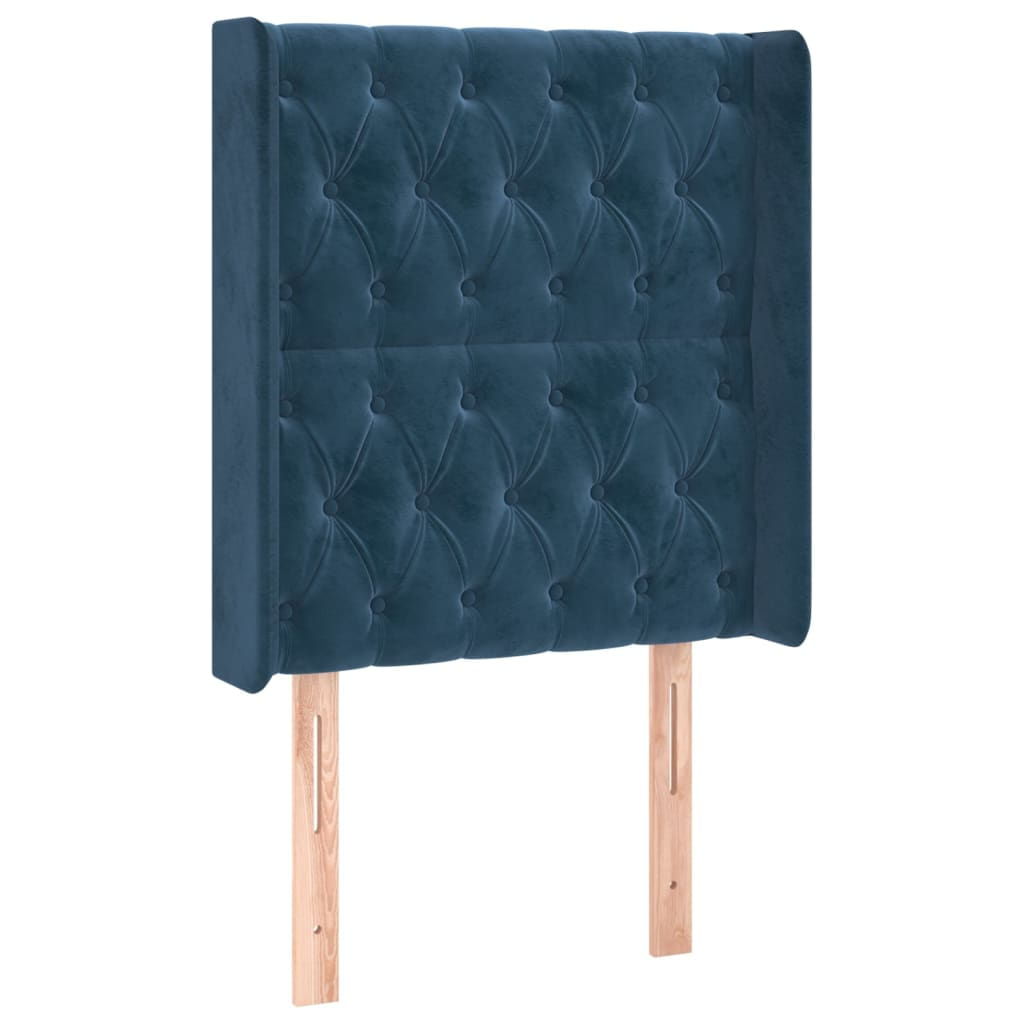 VidaXL Testiera ad Orecchio Blu Scuro 83x16x78/88 cm in Velluto VidaXL 3119138 testiera e pedana Blu scuro