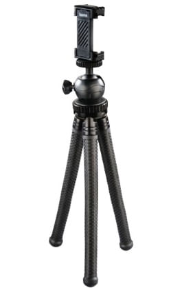 Hama Mini Treppiedi con gambe a snodo per Smartphone, Gopro e fotocamera, 27 cm, nero (Hama FlexPro 3-in-1 Camera/Phone/ Hama Mini Treppiedi con gambe