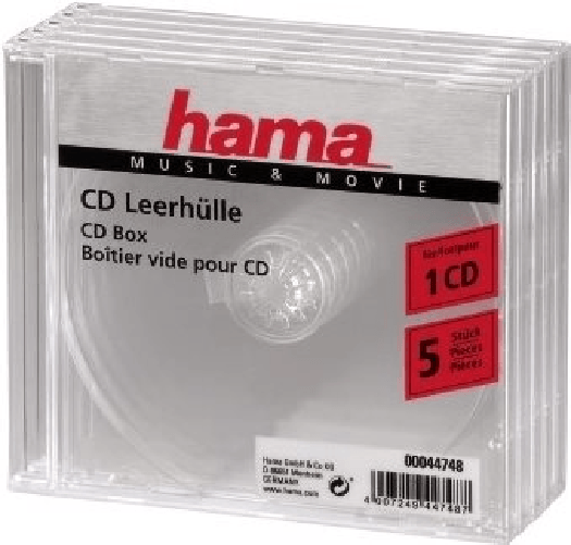Hama CD/CD-ROM sleeves, clear, 5 pack 1 dischi Trasparente