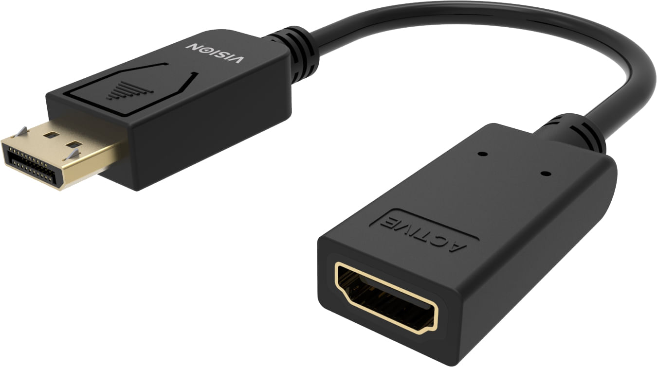 Vision TC-DPHDMI/BL cavo e adattatore video HDMI tipo A [Standard] DisplayPort Nero (VISION Professional installation-gr Vision TC-DPHDMI/BL cavo e ad
