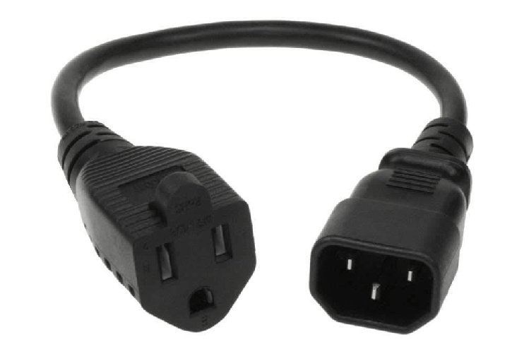 Microconnect PE110403SJTC14-IT cavo di alimentazione Nero 0,3 m NEMA 5-15R Accoppiatore C14 (Power cord NEMA 5-15R F to Microconnect PE110403SJTC14-IT