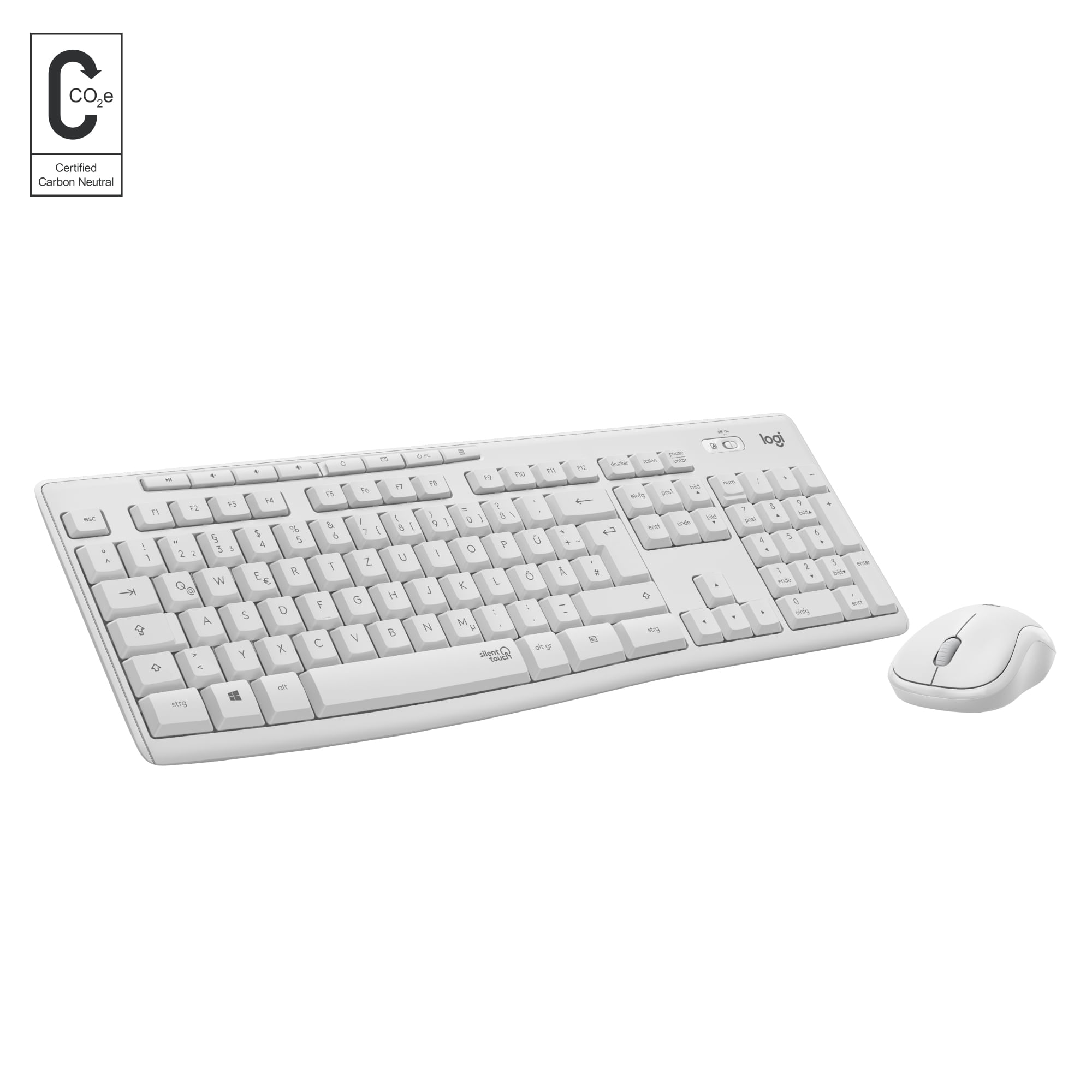 Logitech MK295 Silent Wireless Combo tastiera Mouse incluso RF Wireless QWERTY Inglese Bianco (MK295 SILENT WIRELESS COM Logitech MK295 Silent Wireles