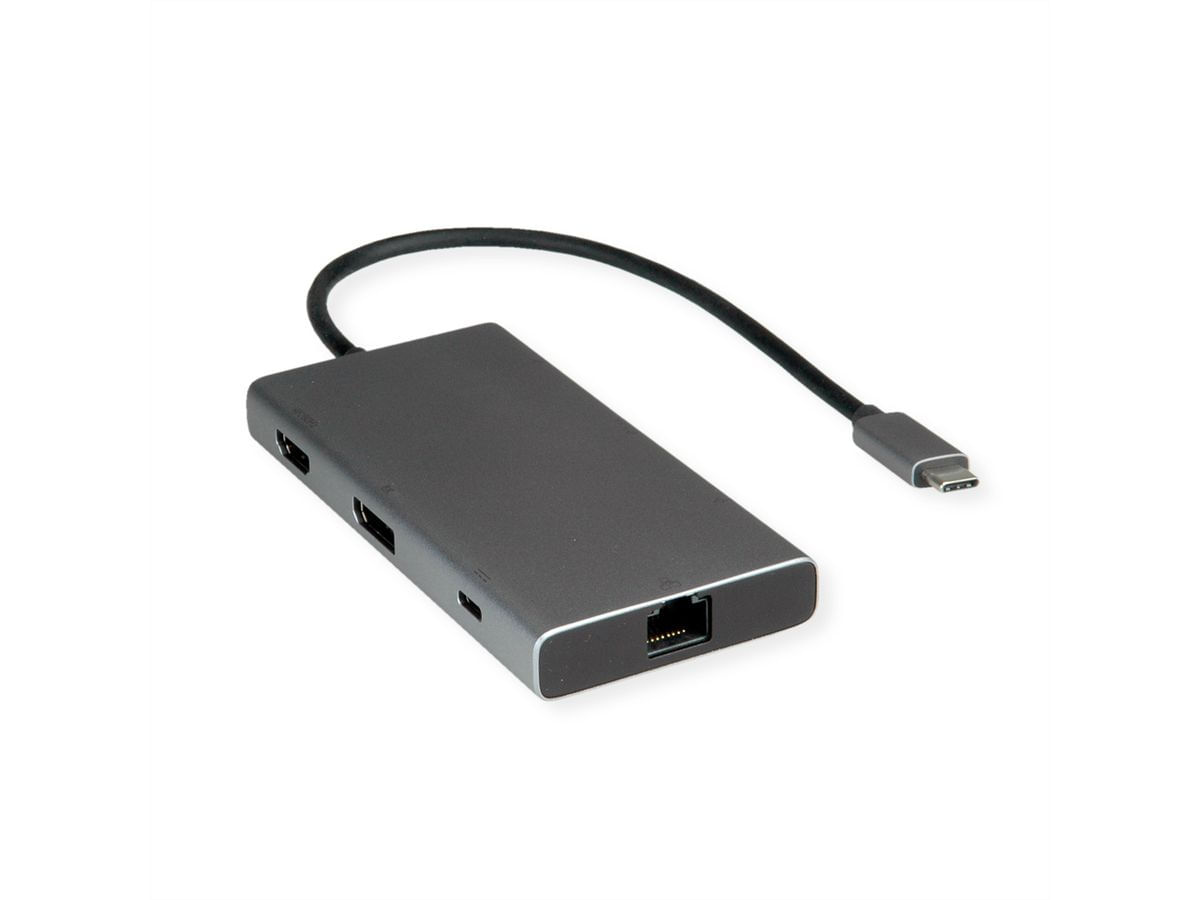 VALUE 12.99.1139 replicatore di porte e docking station per laptop Cablato USB 3.2 Gen 1 (3.1 Gen 1) Type-C Nero, Grigio