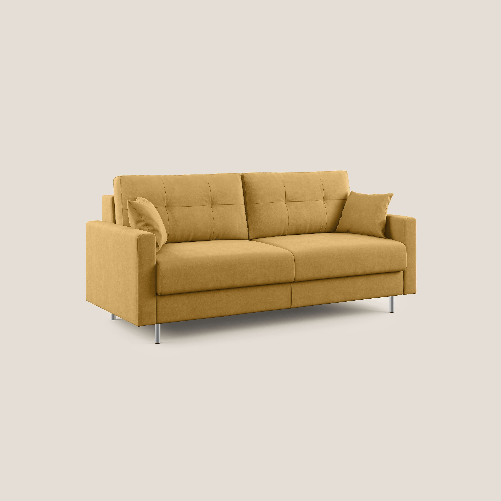 Divano letto matrimoniale in microfibra 208 cm giallo
