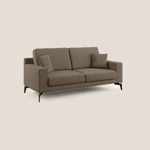 Divano moderno in microfibra smacchiabile 146 cm Marrone