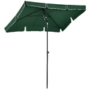 Outsunny Ombrellone da Giardino Rettangolare 2x2.4 m con Inclinazione Regolabile e Palo in Alluminio, Verde e Nero