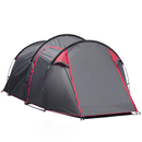 Outsunny Tenda da Campeggio 2-4 Posti con Vestibolo e Porte con Cerniera, 426x206x154cm Grigio