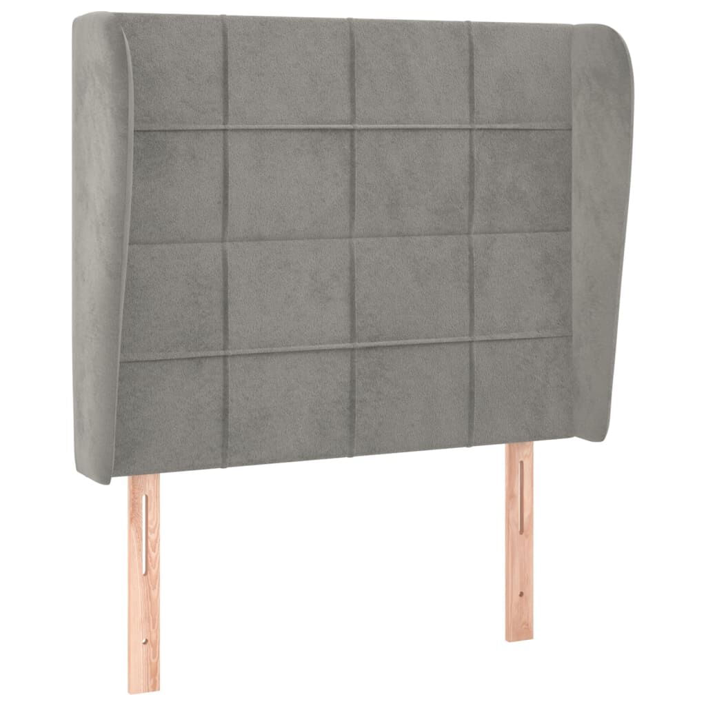 VidaXL Testiera ad Orecchio Grigio Chiaro 93x23x118/128 cm in Velluto VidaXL 3117992 testiera e pedana Grigio chiaro