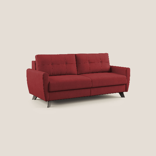 Divano letto in tessuto 188 cm (mat. 140x197) giallo