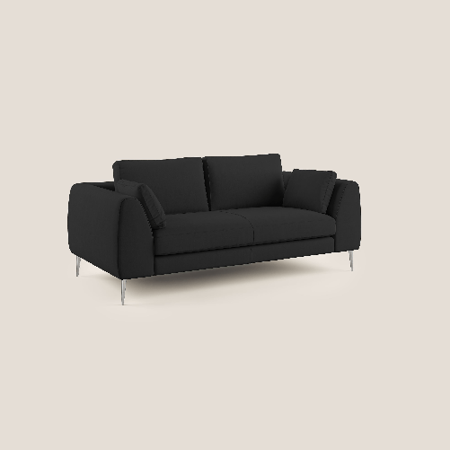 Divano moderno in microfibra smacchiabile 216 cm Nero