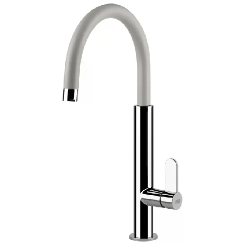 Elleci Dove Plus MVKDOP96 Miscelatore monocomando con doccetta estraibile Vitrotek Acciaio-Bianco Elleci Dove Plus Acciaio inox, Bianco