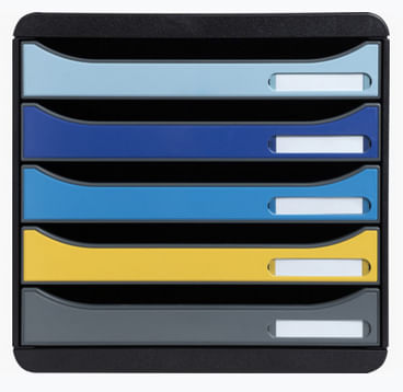 Exacompta Schubladenbox Bee Blue 5 fächer mehrfarbig für A4+ offene organizzatore per cassetto di scrivania Plastica Colori assortiti