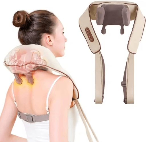Massaggiatore Collo Schiena Cervicale con Calore, 6D Massaggio Tessuti Profondi, Cuscino Elettrico Massaggiante